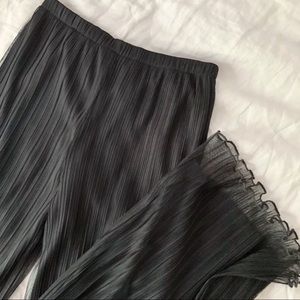 Vintage Ruffle Hem High Waisted Pants